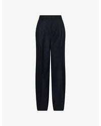 Dries Van Noten - Tonal-Herringbone Wide-Leg Wool Trousers - Lyst