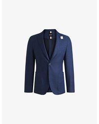 BOSS - Notched-Lapel Single-Breasted Slim-Fit Woven Blazer - Lyst