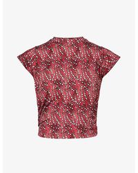 Isabel Marant - Juviana Abstract-pattern Stretch-woven Top - Lyst
