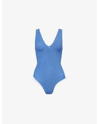 Hunza G - Lisa Frilled-trim Swimsuit - Lyst