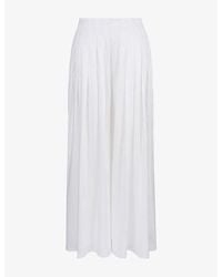 House Of Cb - Alina Pleated Wide-Leg Sateen Trousers - Lyst
