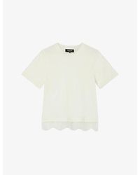Whistles - Relaxed-Fit Lace-Trim Cotton-Jersey T-Shirt - Lyst