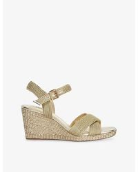 Dune - Kolden Raffia Heeled Wedge Sandals - Lyst