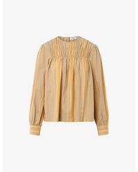 Nué Notes - Aldrin Puff-sleeve Striped Cotton Blouse - Lyst