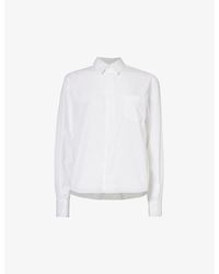 Sacai - Cropped Flared-hem Cotton-blend Shirt X - Lyst