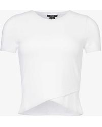 PAIGE - Noemi Cross-hem Stretch-jersey T-shirt - Lyst
