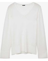 JOSEPH - V-neck Relaxed-fit Wool And Silk-blend Jumper - Lyst