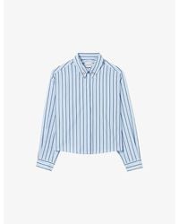 Claudie Pierlot - Striped Boxy-Fit Cotton Shirt - Lyst