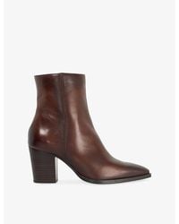 Dune - Papped Western Heeled Leather Ankle Boots - Lyst