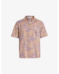 AllSaints - Yukka Graphic-print Relaxed-fit Embroidered Cotton-blend Shirt X - Lyst
