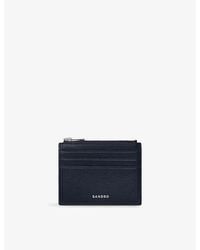 Sandro - Zipped Logo-Embossed Leather Cardholder - Lyst