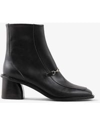 Sandro - Amber Square-toe Leather Heeled Ankle Boots - Lyst