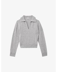 Reiss - Jessy Open-Collar Wool And Cashmere Jumper - Lyst