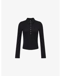 PAIGE - Eden Polo-Collar Ribbed Knitted Top - Lyst