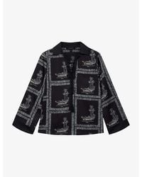 AllSaints - Lettie Graphic-Print Pleated Woven Shirt - Lyst