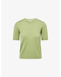 Weekend by Maxmara - Round-Neck Short-Sleeve Wool-Blend Top - Lyst