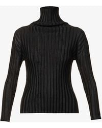 Pleats Please Issey Miyake - Pleated High-neck Knitted Top - Lyst