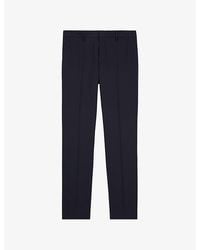 The Kooples - Front Crease Mid-Rise Slim-Fit Wool Trousers - Lyst