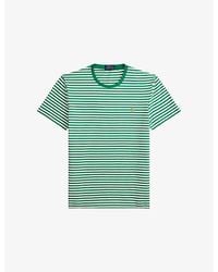 Polo Ralph Lauren - Logo-Embroidered Striped Cotton-Jersey T-Shirt - Lyst