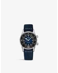Longines - L37744902 Legend Diver Stainless-steel And Leather Automatic Watch - Lyst