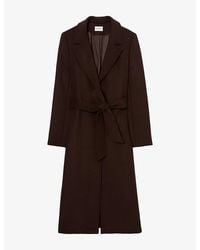 Claudie Pierlot - Notch-Lapel Regular-Fit Wool-Blend Coat - Lyst