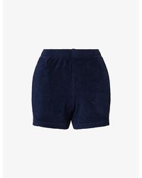 Sporty & Rich - Embroidered-Logo Cotton-Terry Shorts - Lyst
