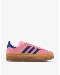 adidas - Gazelle Bold Brand-Stripe Suede Low-Top Trainers - Lyst