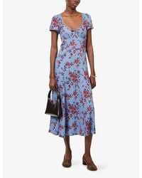 Reformation Lacey Abstract-print Crepe Midi Dress in Green | Lyst