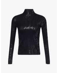 CFCL - Soft Portrait Foil High-Neck Long-Sleeve Knit Top - Lyst