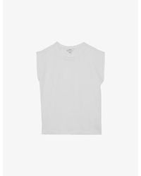 Reiss - Millie Cap-Sleeve Cotton T-Shirt - Lyst