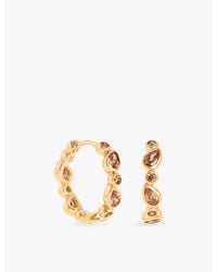 Astrid & Miyu - Sunset Pear-Plated Sterling- And Cubic Zirconia Hoop Earrings - Lyst