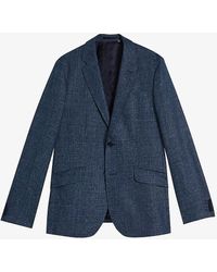 Ted Baker - Vy Tyrusj Slim-fit Single-breasted Linen And Wool-blend Suit Jacket - Lyst