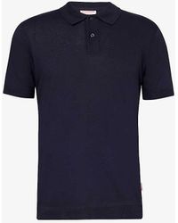 Orlebar Brown - Jarret Brand-patch Knitted Cotton-blend Polo Shirt X - Lyst