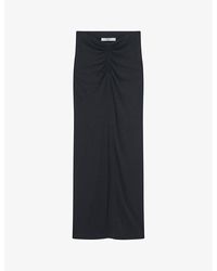 IRO - Rokaya Gathered-waist Jersey Midi Skirt - Lyst
