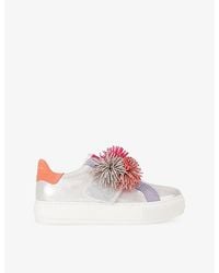 Kurt Geiger - Laney Pom-Pom Leather Trainers - Lyst