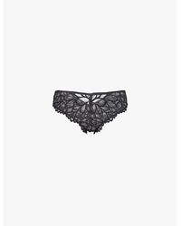 Savage x Fenty - Not Sorry Lace Cheeky Mid-Rise Stretch-Lace Briefs - Lyst