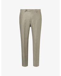 Corneliani - Elasticated-Waist Linen Trousers - Lyst