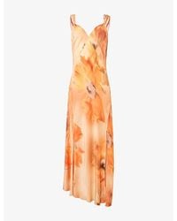 Never Fully Dressed - Sofia Floral Knot-Strap Bias-Cut Woven Maxi Dress - Lyst