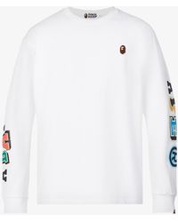 A Bathing Ape - Embroidered-logo Graphic-print Cotton-jersey T-shirt - Lyst