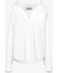 Prada - Logo-embroidered Patch-pocket Oversized Cotton-poplin Shirt - Lyst