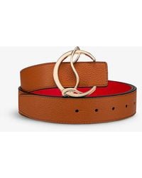 Christian Louboutin - Logo-buckle Grained-leather Belt - Lyst
