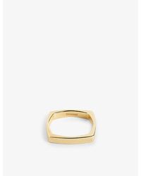 Miansai - Level Slim-band Sterling-silver 14ct Yellow- Plated Ring - Lyst
