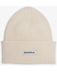 ADANOLA - Folded-brim Brand-patch Knitted Beanie - Lyst