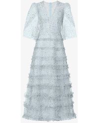 Costarellos - Lucia Glitter-embellished Woven Maxi Dress - Lyst