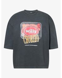 Willy Chavarria - Especial Chorizo Distressed Graphic Cotton-Jersey T-Shirt - Lyst