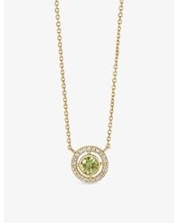 Astley Clarke - August Birthstone 14Ct- Peridot And 0.08Ct Lab-Grown Diamond Pendant Necklace - Lyst