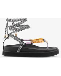 Maje - Braided-strap Leather Sandals - Lyst