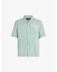 AllSaints - Underground Short-sleeved Woven Bowling Shirt - Lyst