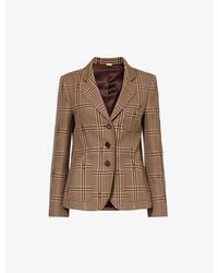Gucci - Single-breasted Checked Wool Blazer - Lyst