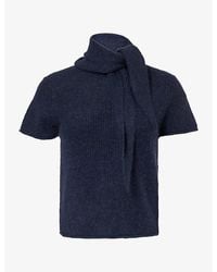 ME+EM - Half-Zip Baby Tee Alpaca Wool-Blend T-Shirt - Lyst